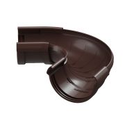 Угол желоба регулируемый Люкс (Lux) Шоколад, (RAL 8019)