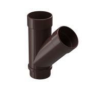 Тройник 45˚ водосточной трубы Люкс (Lux) Шоколад, (RAL 8019)