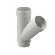 Тройник 45˚ водосточной трубы Люкс (Lux) Пломбир, (RAL 9003)